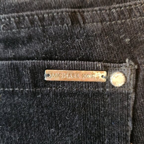 Michael Kors Velvet Corduroy Pants Black‎ Straight Leg Stretch Womens 6 NEW NWT - Picture 6 of 11